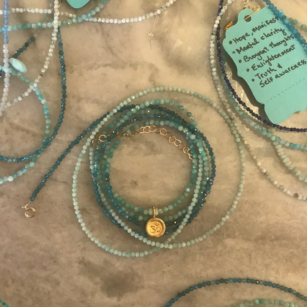Three gemstone wrap bracelets custom order.